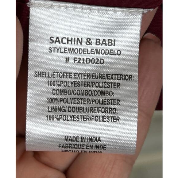 Sachin & Babi womens 10 burgundy Floral Jacquard Fit Flare Formal Mini Dress NWT - Picture 7 of 9